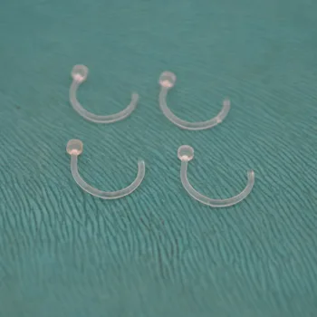 

Open Clear Nose Studs Rings Transparent Retainers Hide Piercing Flexible Bioflex 20 Gauge Popular Fashion Body Jewelry