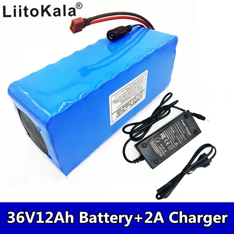 

LiitoKala 36V 12AH Electric Bike Battery Built in Lithium Battery BMS 20A 36 Volt with 2A Charge Ebike Battery