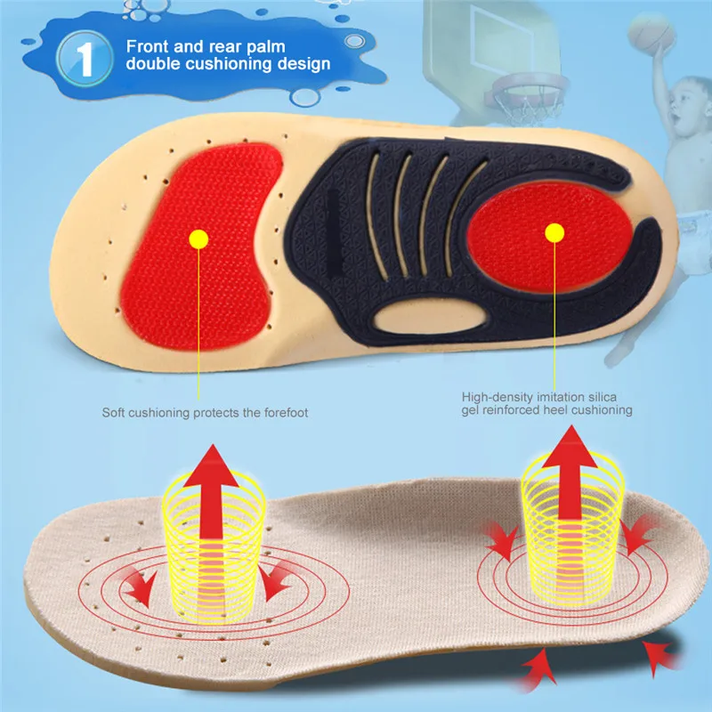 

Children Kids Orthotic Arch Support Insoles Breathalbe Sport Running Shoe Pad Soy Fiber Feet Care Inserts Pad