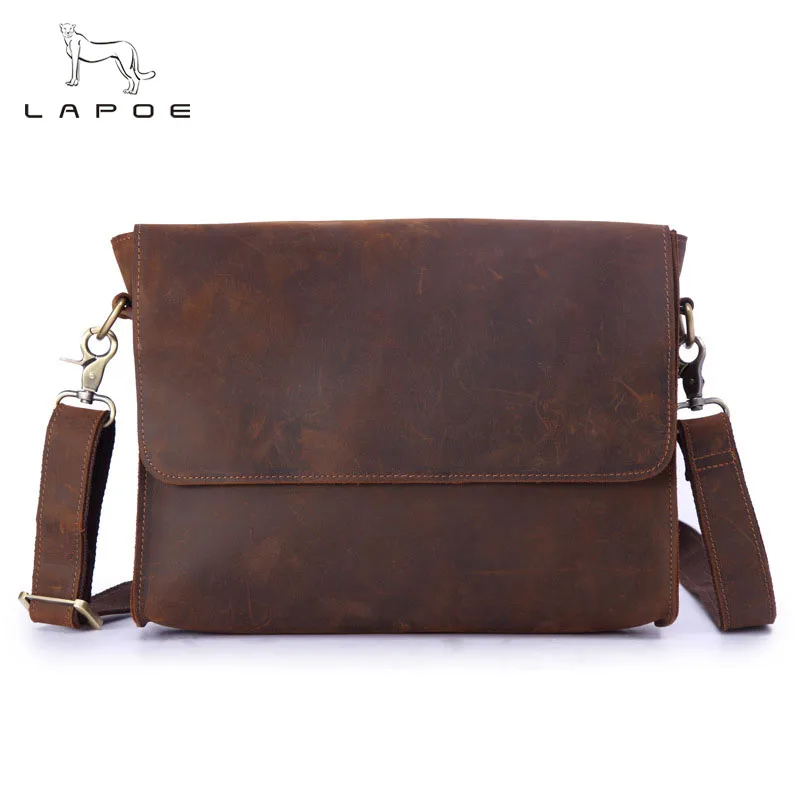 Genuine Leather Bag top-handle Men Bags Male Shoulder Crossbody Bags Messenger Small Flap Casual Handbags Men Leather Bag