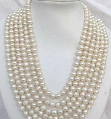 

huij 004902 8-9mm round white freshwater pearl necklace 120CM