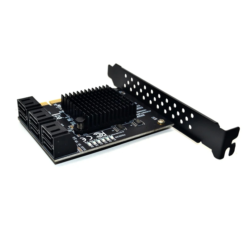 Marvell 88SE9215 чип 6 портов SATA 3,0 Для PCIe Плата расширения PCI Express SATA адаптер SATA 3 конвертер с теплоотводом для HDD