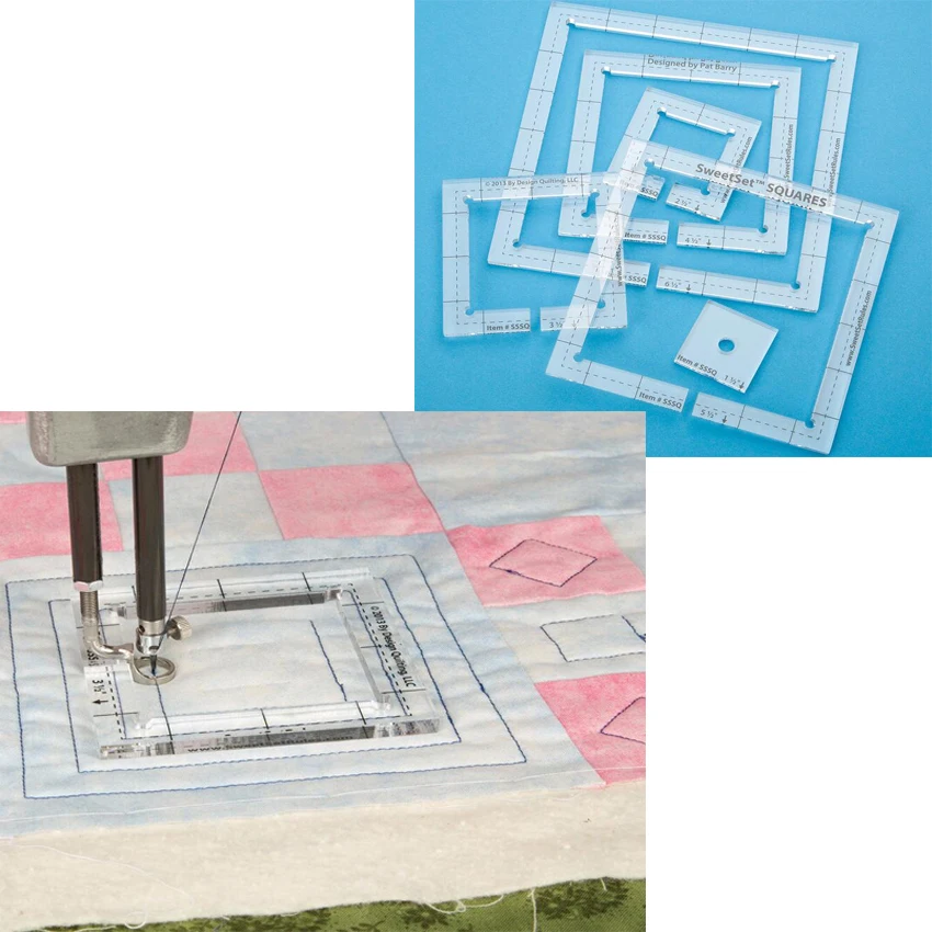 

Acrylic Patchwork Quilting Template Ruler Square Longarm For straight edge or stitching-in-the-ditch foot #SSSQ-3mm#SSSQ-5.8mm