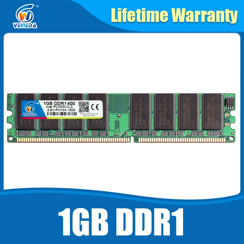 DDR1 2GB 2X1GB DDR 1 gb pc3200 ddr400 400MHz 184Pin Desktop ddr memory CL3 DIMM RAM