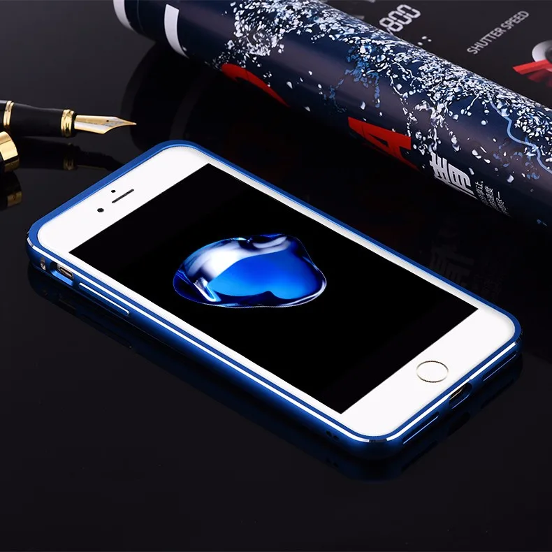 iMatch Aviation Aluminum Alloy Metal Bumper Tempered Glass Back Cover Case for Apple iPhone 7 Plus & iPhone 7