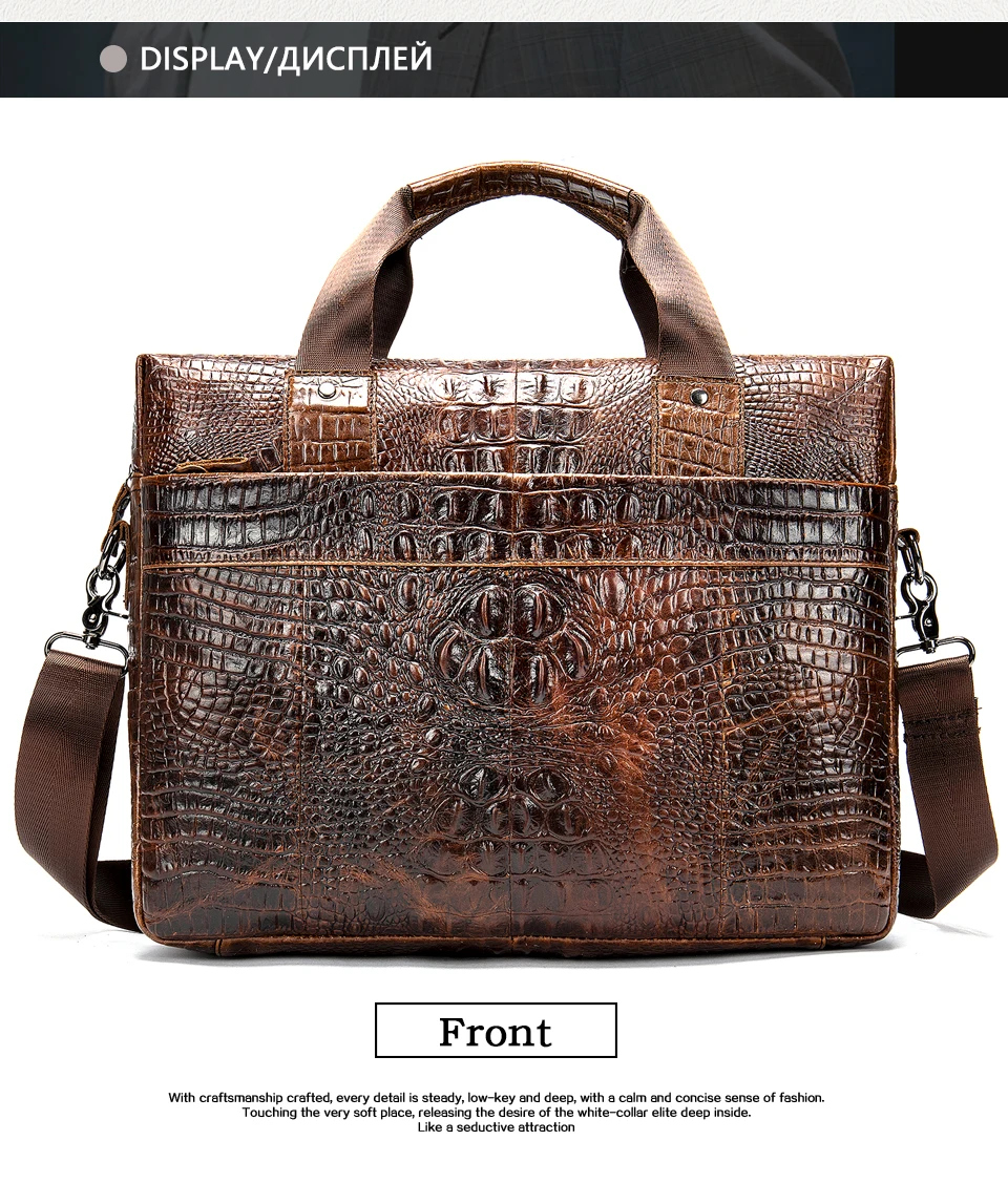 Men 's Briefcase Bag Man Genuine Leather Laptop bags for Men Business Messenger Shoulder Handbags for 14 inches Computer Bag 11