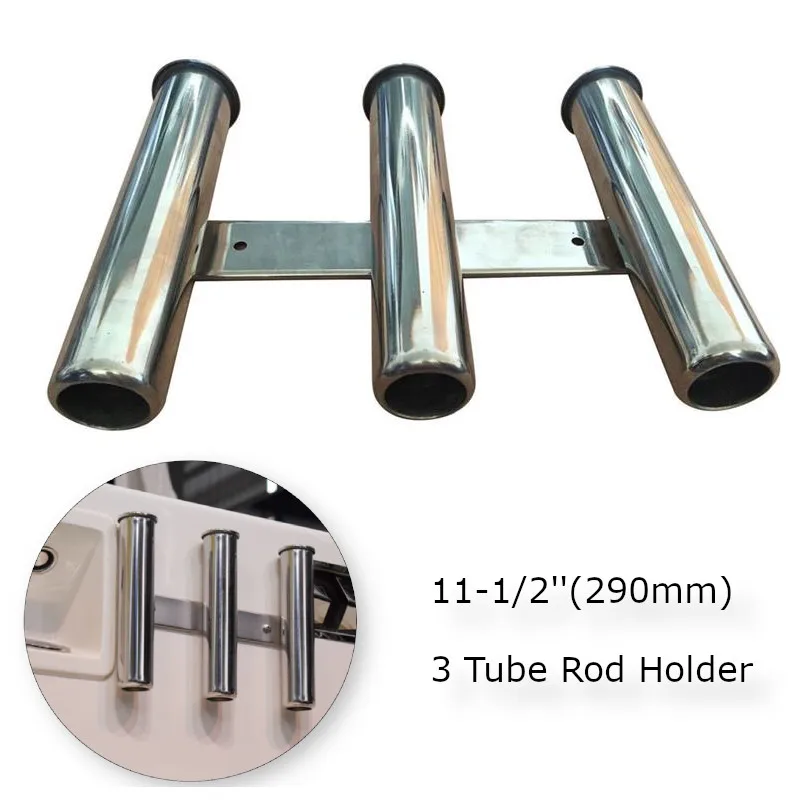 3 Tube Rod Holder Triple Stainless Steel 316 Vertical Multi-use Fishing Rod  Holder for marine boat yacht accessories 1 piece