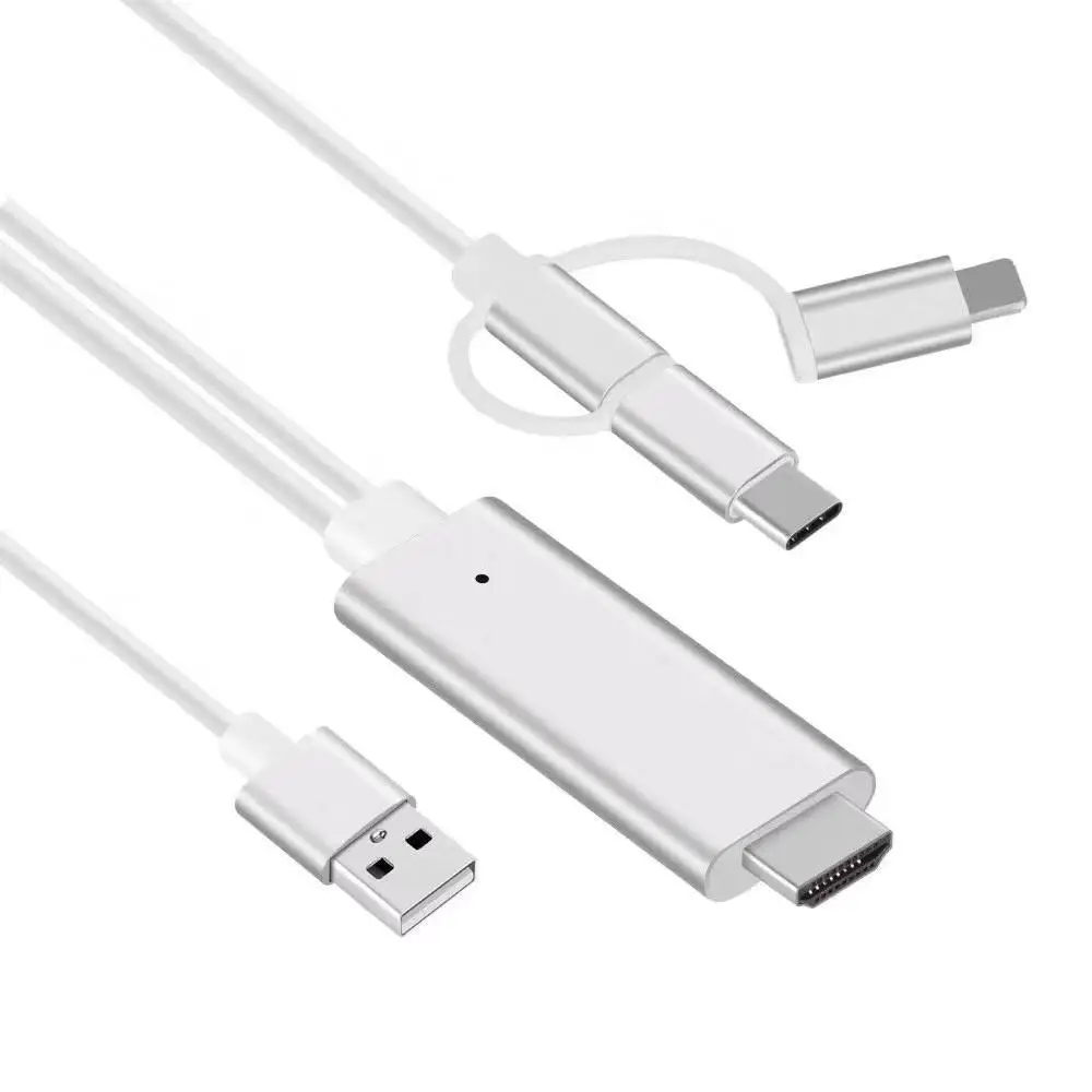 Новые 3 в 1 2 м кабель HDMI Тип usb c Micro USB к для iPhone 8 X XS 5 5S 6 S Plus Android LG samsung htc xiaomi|Кабели