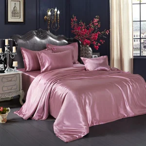 Шелковое постельное белье Mulberry King queen размер Tencel шелковые постельные принадлежности постельное покрывало пододеяльник, простыни льняное покрывало без одеяла - Цвет: 4