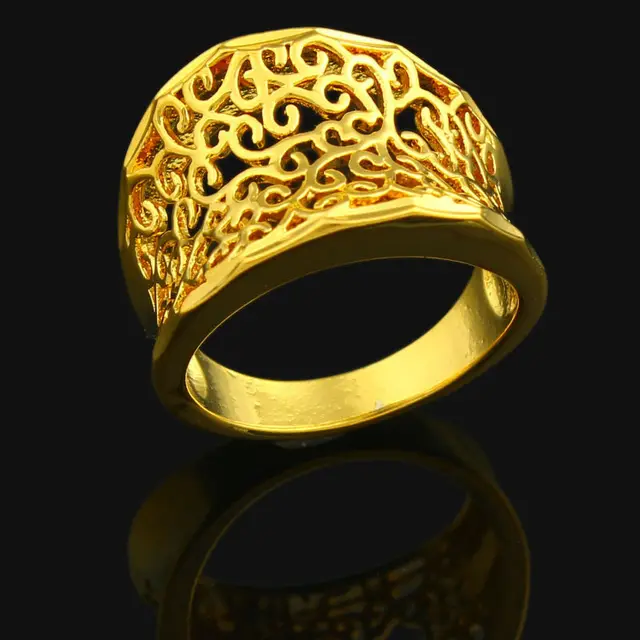 Ethiopian Ring For Women 24k Gold Color Wedding India Ethiopian Ring For Women 24k Gold Color Wedding India African