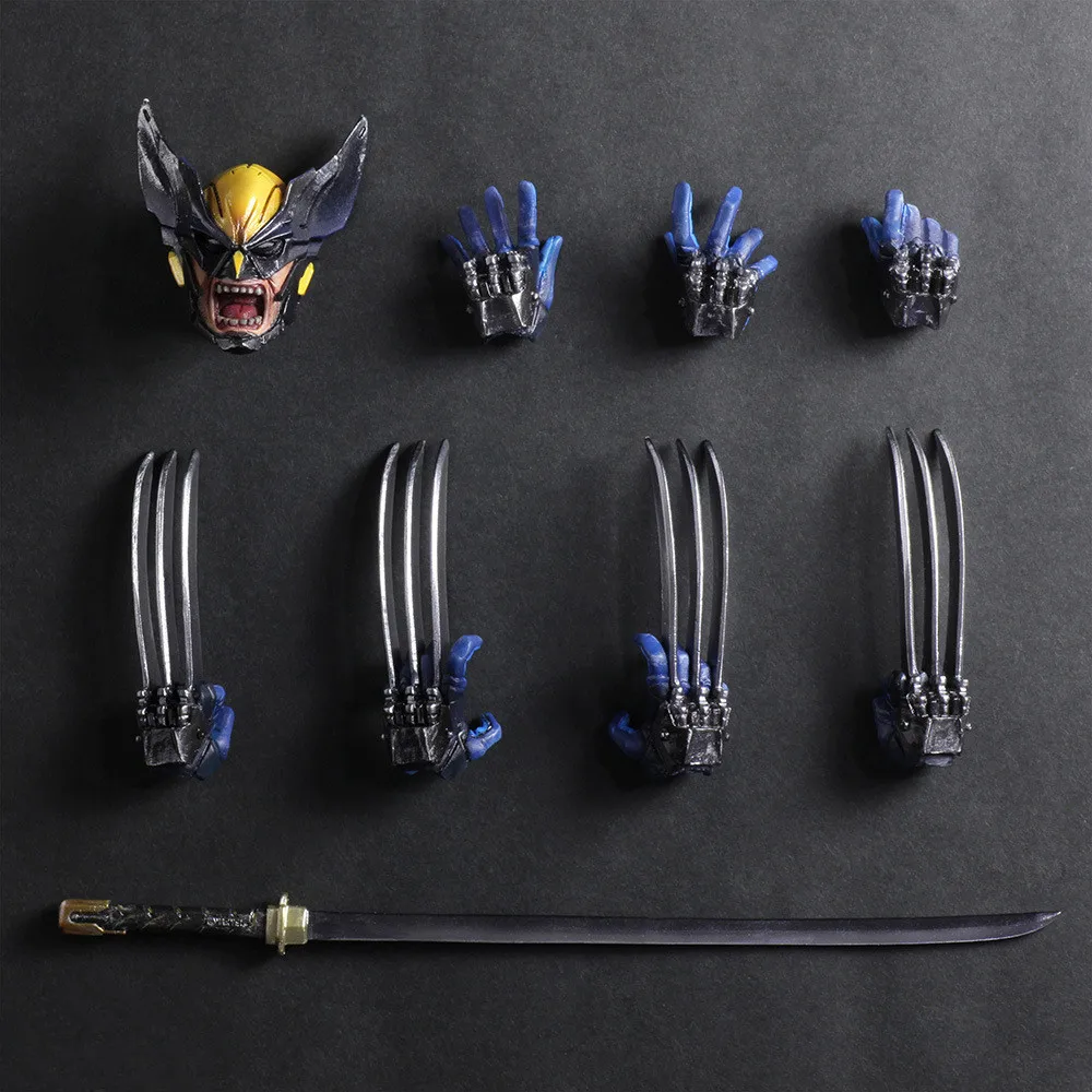 Billige Wolverine Abbildung LOGAN X Männer X MEN Play Arts Kai Wolverine James LOGAN Howlett Spielen Kunst KAI PVC Action Figure 26 cm Puppe Spielzeug
