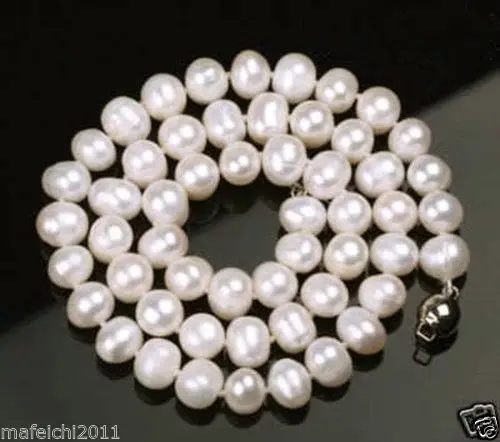 

Natural 8-9MM WHITE CULTURED FRESHWATER PEARL NECKLACE 25