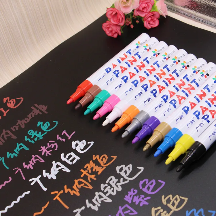 12 Colors 0.7mm Extra Fine Point Paint Marker Non toxic Permanent