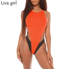 Liva/цельные костюмы для девочек, оранжевый однотонный купальник с пуш-ап подкладкой, бразильский купальник, популярный комплект, пляжный Монокини, купальный костюм, бикини