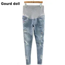 Gourd doll De Maternité grossesse jeans salopette pantalon pour les femmes enceintes taille Élastique jeans enceintes grossesse salopette vêtements