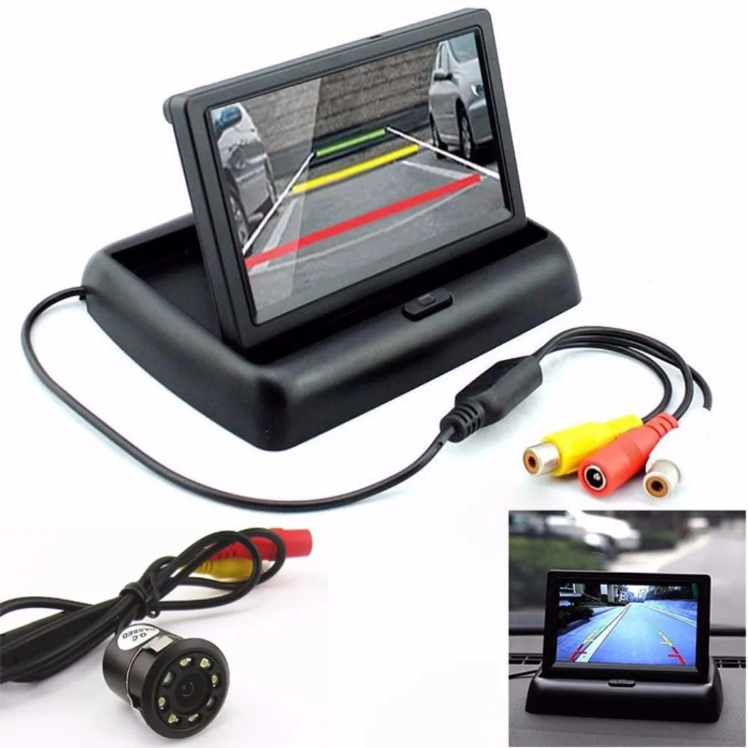 

Monitor For Rear View Camera Car Rear View 170° 8LED Night Vision Camera & 4.3 Foldable LCD Dis play Monitor car monitor