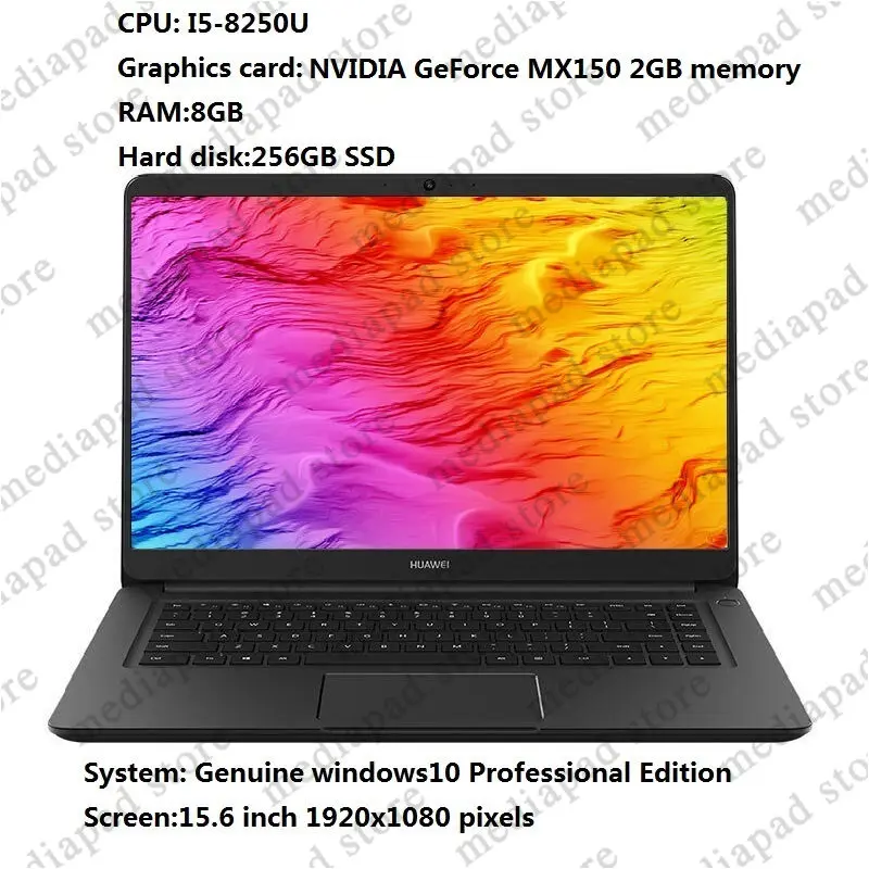 2018 Huawei MateBook D 15 6 дюймов IPS ноутбук Windows 10 Intel i5 8250U/i7 8550 CPU 8 Гб DDR4 128 SSD FHD 1920x1080