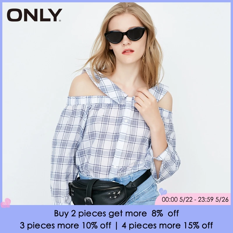

ONLY Women's Spring & Summer 2019 Loose Fit Off-shoulder Shirt 118231502