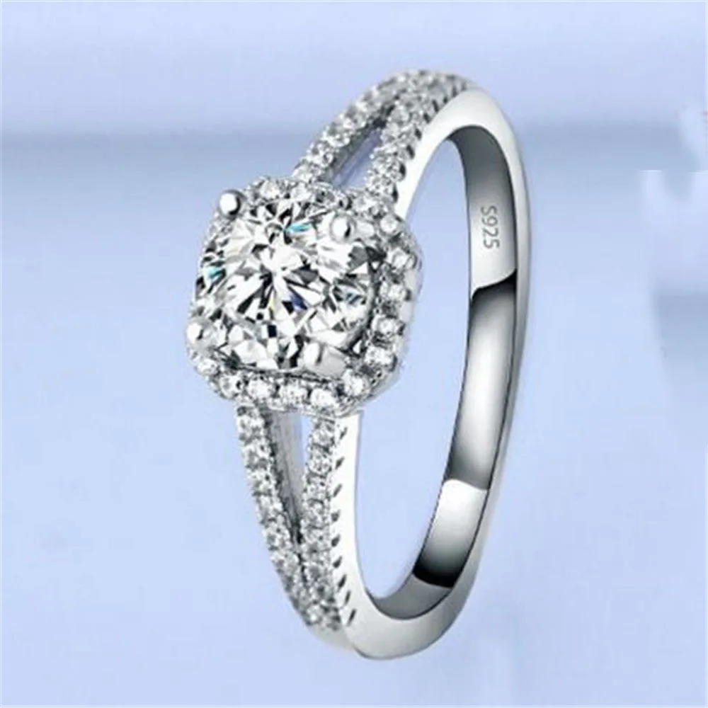 S925 Sterling Silver Diamond Wedding Zircon Fine Jewelry Rings