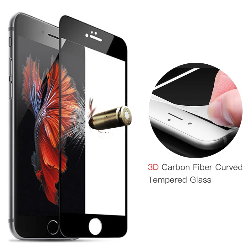 9H Закаленное стекло пленка для iPhone X 8 Plus полное покрытие 3D защита экрана из