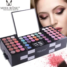 Набор инструментов для макияжа Miss Rose, 142 цветов, палитра теней для век, 3 цвета, румяна, 3-цветная пудра для бровей, косметический набор, профессиональный