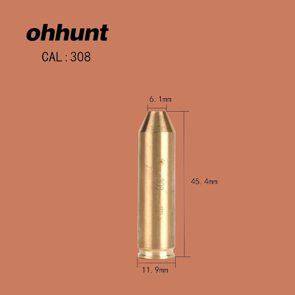ohhunt CAL .308 Red Laser Boresighter Brass Material Cartridge Red Dot