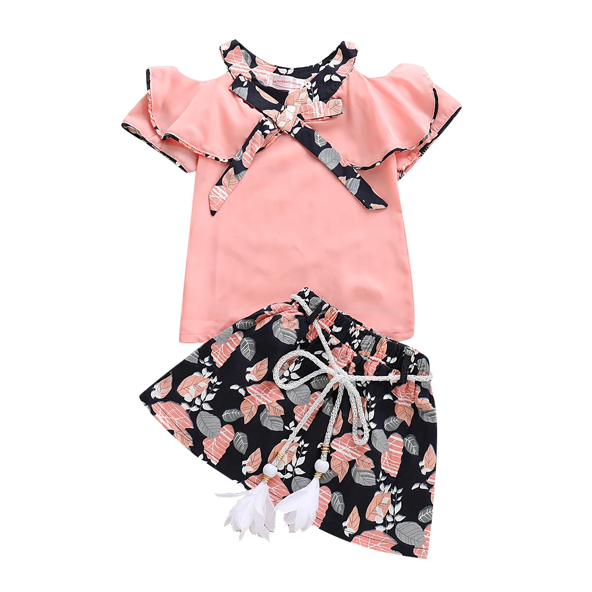 

Ruffle Girl Kids Clothes Set Summer 3-8T Cute Girl Set Off-Shoulder Toddler Girl Clothes Outfits Set 2 Style Tops+Skirt D25