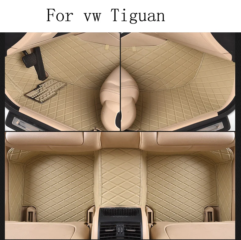 

for Volkswagen VW Tiguan brand leather Wear-resisting custom made Car floor mats black Non-slip waterproof 3D car floor Carpets