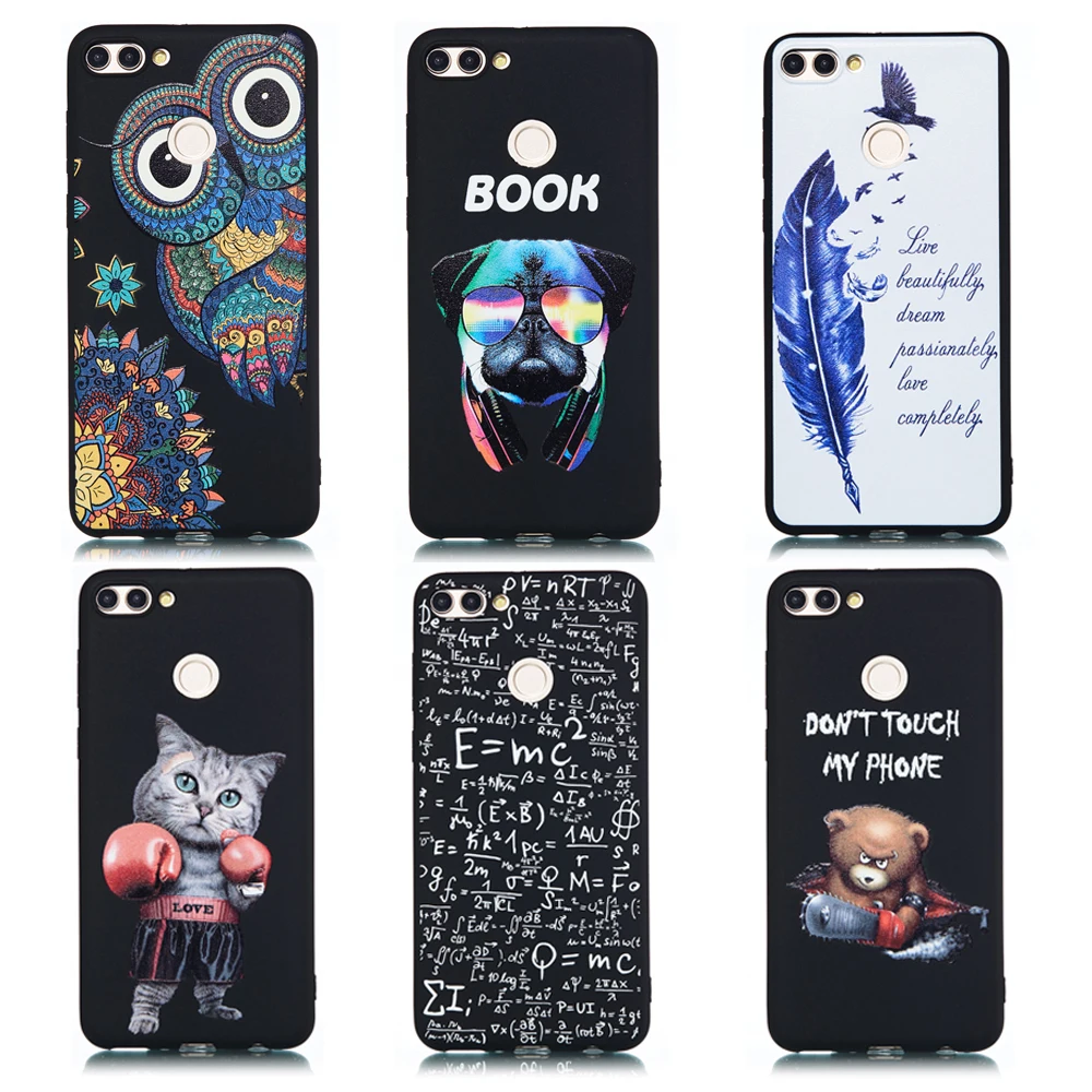 Owl Cartoon Case for Huawei Y9 2018 Cases Coque for Huawei Y7 prime Y9 2018 2017 Enjoy 7S 8 9 Plus Honor 7C P Smart TPU Cover (2)