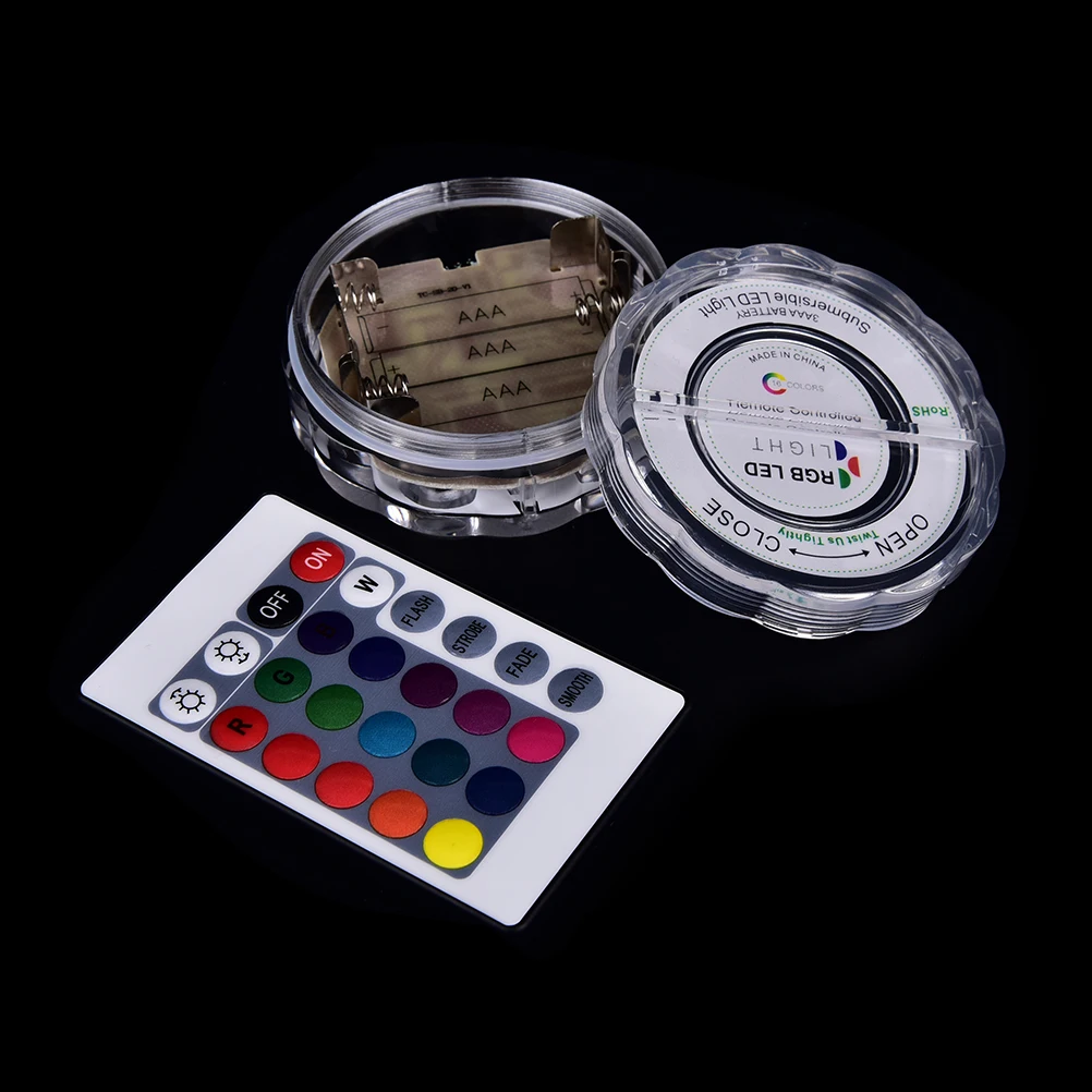 RGB caliente 10 llevó la luz sumergible con pilas IP68 impermeable Piscina boda piscina Pond Iluminación