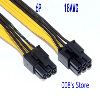 

New 60CM Cable Miner Card Line 6Pin Male Transfer Line Ethernet Revolution 6 Pin Male Full 18AWG Connectors