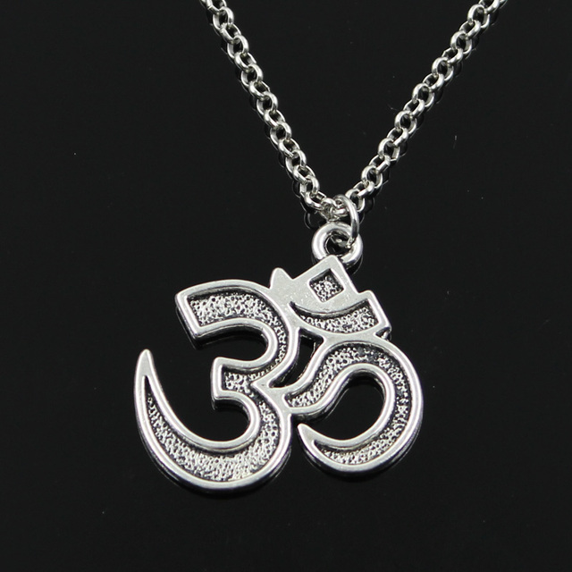 Fashion Yoga Om Pendants Round Cross Chain Short Long Mens Womens Silver Color Necklace Jewelry Gift