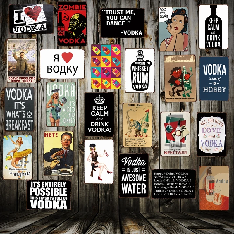 

[ Mike86 ] I LOVE VODKA ZOMBIE PIN UP Keep Calm Metal Sign Room Decor Retro Wall Poster Sticker Craft For Bar 20*30 CM FG-240