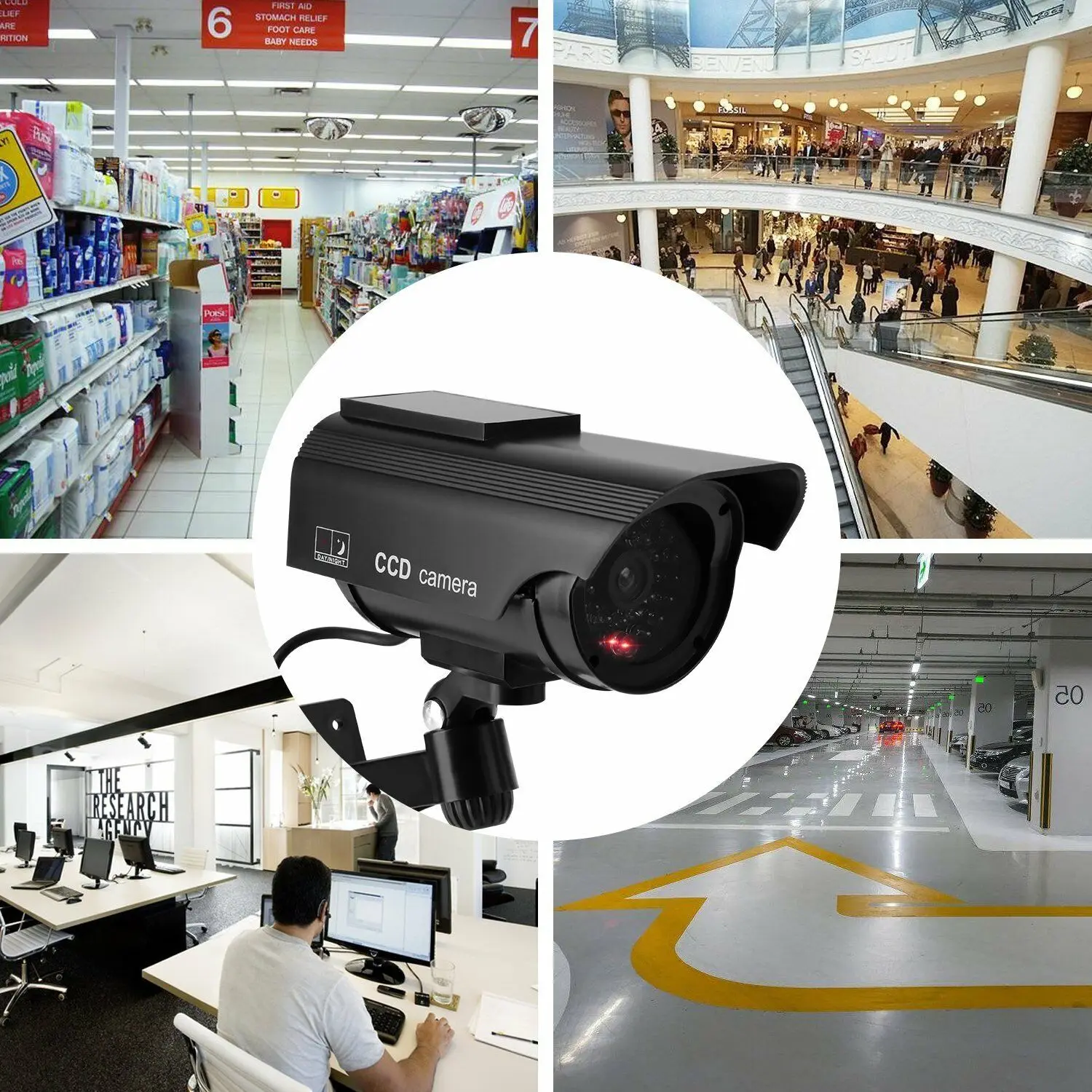 Муляж камеры безопасности поддельные открытый светодиодный мигание мигающий свет видеонаблюдения