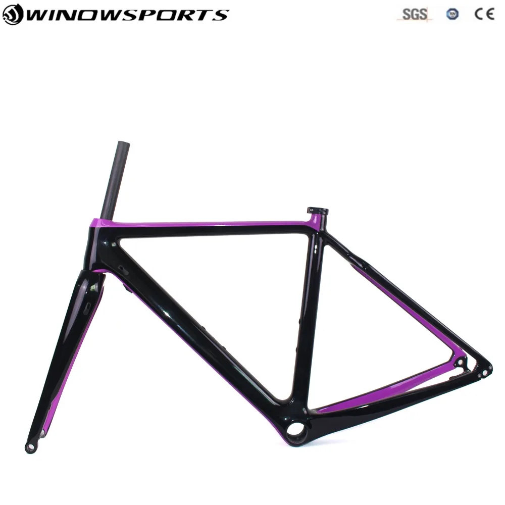 

2018 Toray Carbon Bicycle Cyclocross Frame CycloCross Racing Bike Frameset Fork Clamp With Thru Axle142*12 Gravel bike