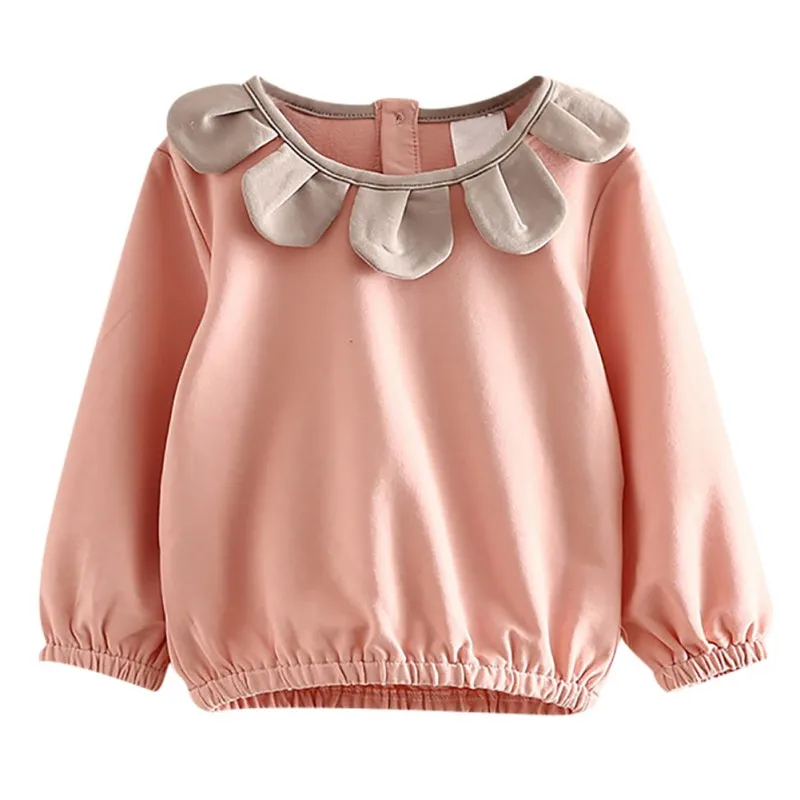 

Autumn Baby Girls Cotton Flower T-shirt Tops Blouse Long Sleeve Children Casual Shirts