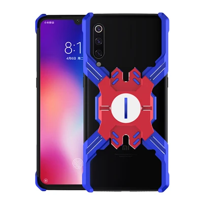 Для Xiaomi Mi 9 чехол Роскошный противоударный механический металлический алюминиевый каркас для телефона защитный чехол для Xiaomi Mi 9 защитный чехол - Цвет: Blue Red