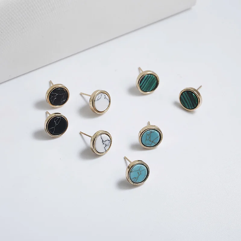 

New Arrival Small Stud Earrings Minimalist Jewelry Mini Round Stone Earring Christmas Gifts Female Piercing Earrings Pendientes