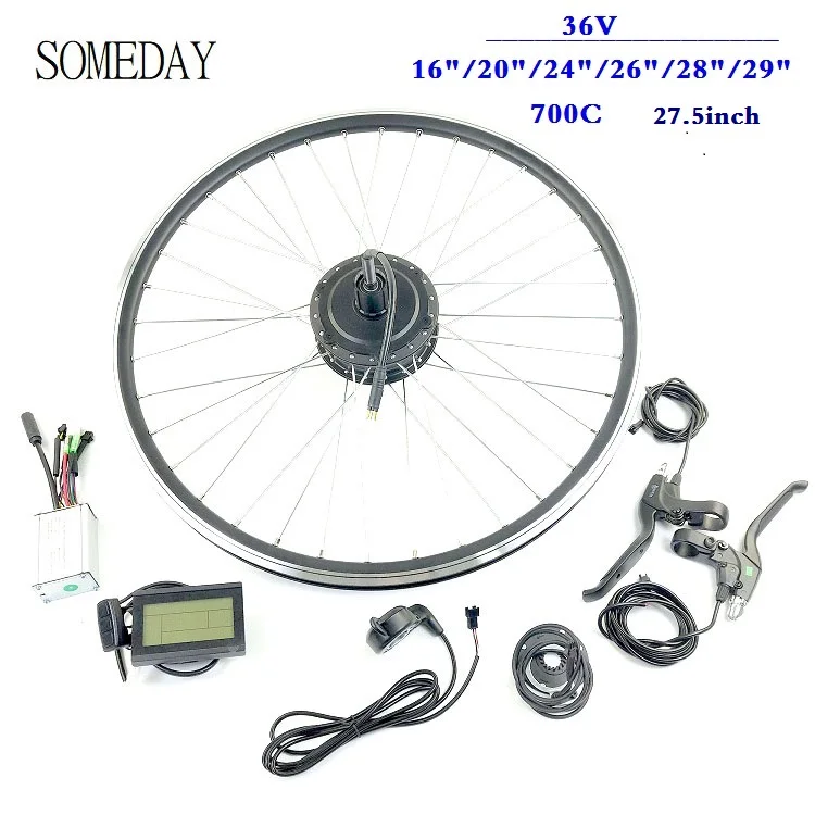 

SOMEDAY Electric Bicycle Conversion kit 36V 350W Rear Cassette Hub Motor Wheel with KT LCD3 display Ebike kit