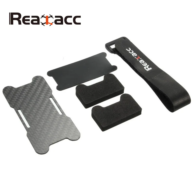 

High Quality Realacc Carbon Fiber Battery Protection Board With Tie Down Strap For X Frame Kit For RC Quadcopter Multirotor