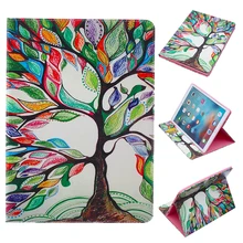 

GOOYIYO - For Apple iPad Pro 9.7 Tablet PU Leather Case Tree Flora Colorful Cover Wallet Card Holder Bag Book Stand Case Shell