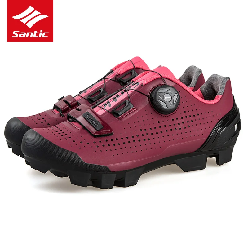 

Santic MTB Cycling Shoes Women 2019 Pro Team Mountain Bike Shoes PU Breathable Self-locking Bicycle Shoes Sapatilha Ciclismo