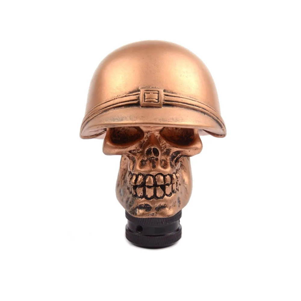 

Universal fit bone crowbar shift knob with copper silver hat for car truck automatic manual handle shift knob knob resinshifter