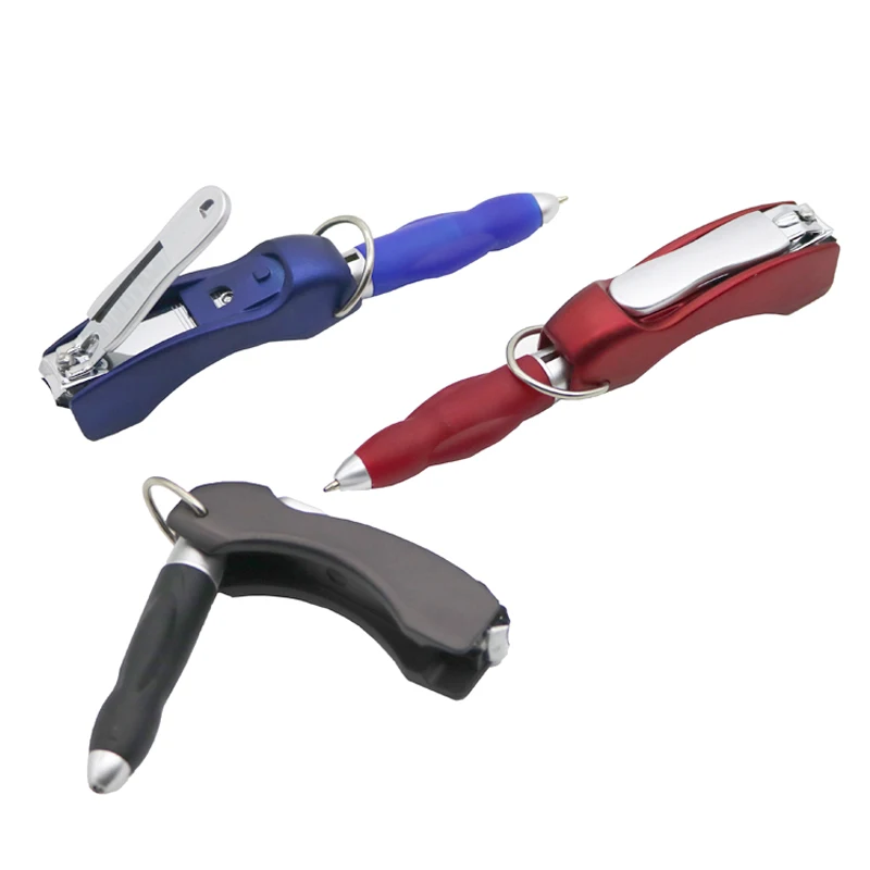1 Pc Creative Multifunction Folded Nail Clippers Ballpoint Pen Blue