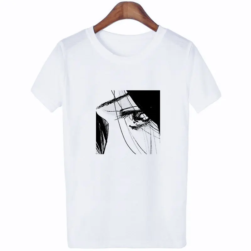 Японский стиль Аниме Комикс Otaku девушка печатных белые футболки Мода Harajuku Kawaii Женская футболка Летняя уличная одежда - Цвет: 1618