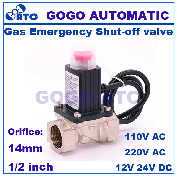 GOGO DN15A manual reset 1/2" Nickel plated brass gas emergency shut off