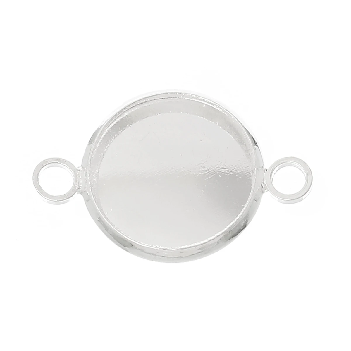 Медные коннекторы круглые с серебристым покрытием настройка кабошона (подходит