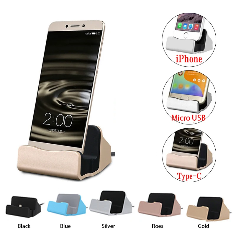 

Original USB cable Data Sync Charger Dock Stand Station Charging Android Type C iOS For iPhone 6 7 8 X Samsung S xiaomi huawei