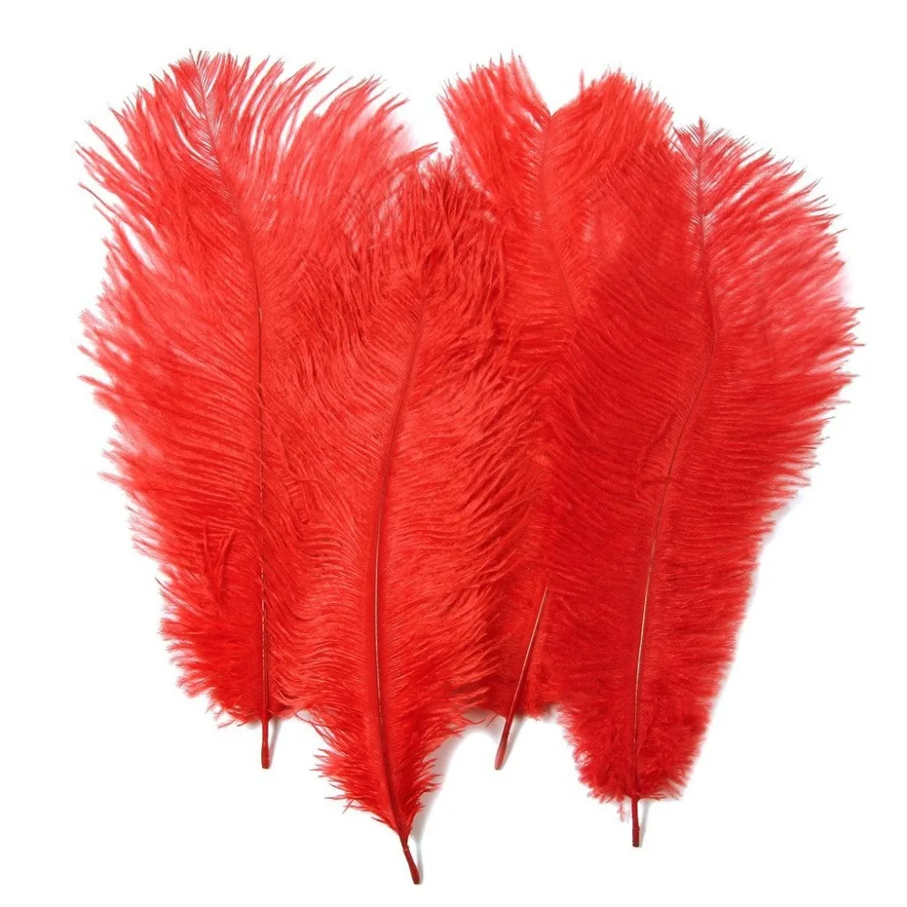 

50pcs / 120pcs /500pc/lot high quality ostrich feather, natural red color Dyed DIY jewelry accessories 25-30cm 10-12inch