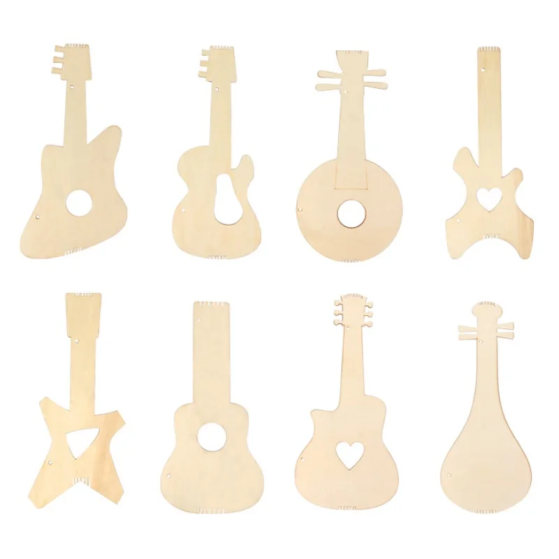  DIY Children Mini Guitar Toys Handmade Kids Gitaar painting child Ukulele Kindergarten Crafts Teach - 33012382835
